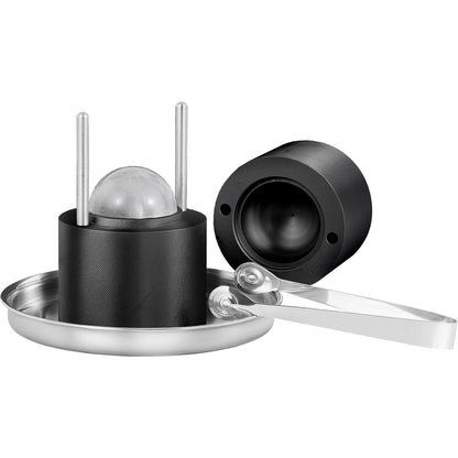 Ice Ball Press, 2,4" Ice Ball Maker, Aircraft Al Alloy Ice Ball Press Kit för 60 mm Ice Sphere, Ice Press med tång och droppbricka, för whisky, cocktail, Bourbon, Scot on Party & Holiday, Svart