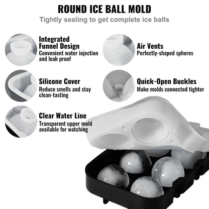 Ice Ball Maker Silikon iskubbricka med lock 2-pack whiskycocktail