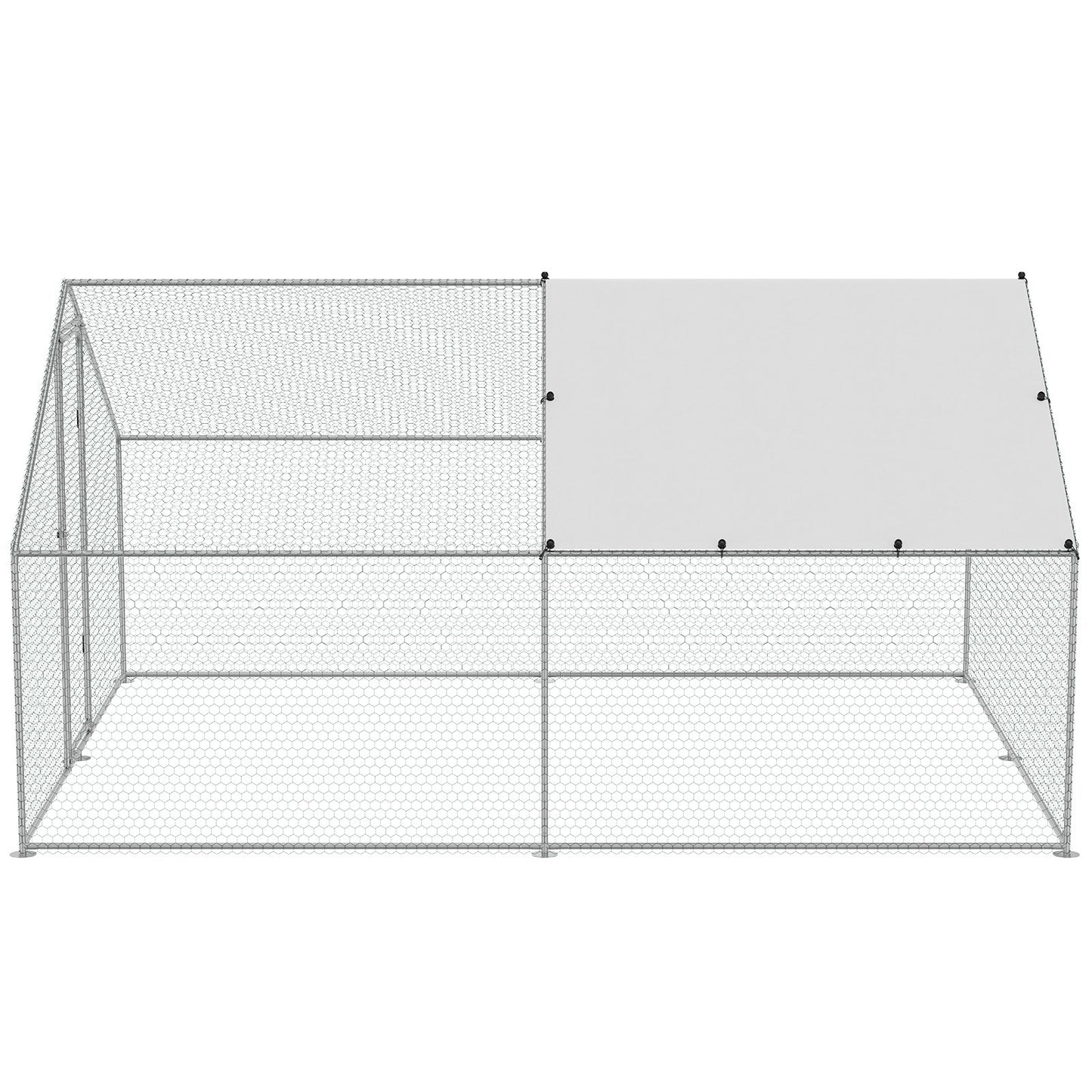 Hühnerstall aus Metall, begehbarer Hühnerauslauf mit wasserdichter Abdeckung, 9,8 x 13 x 6,5 Fuß