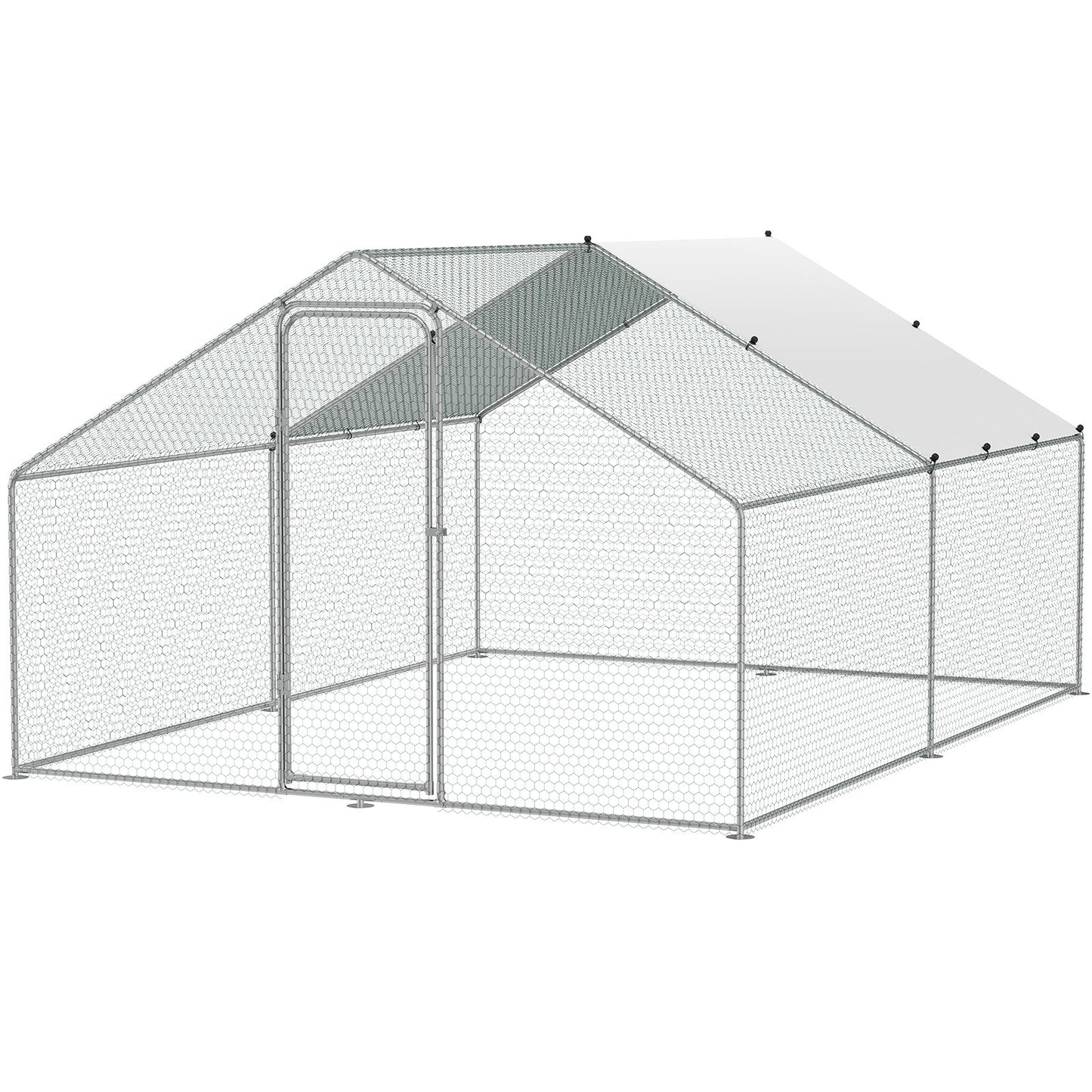 Hühnerstall aus Metall, begehbarer Hühnerauslauf mit wasserdichter Abdeckung, 9,8 x 13 x 6,5 Fuß