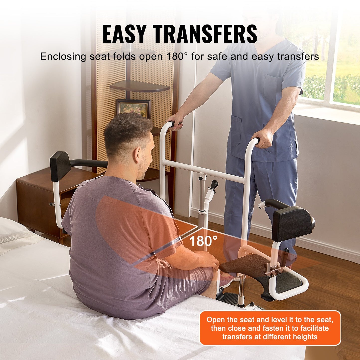 Elektrisk patientlyftstol Patientöverföringsrullstol & 180° delad sits