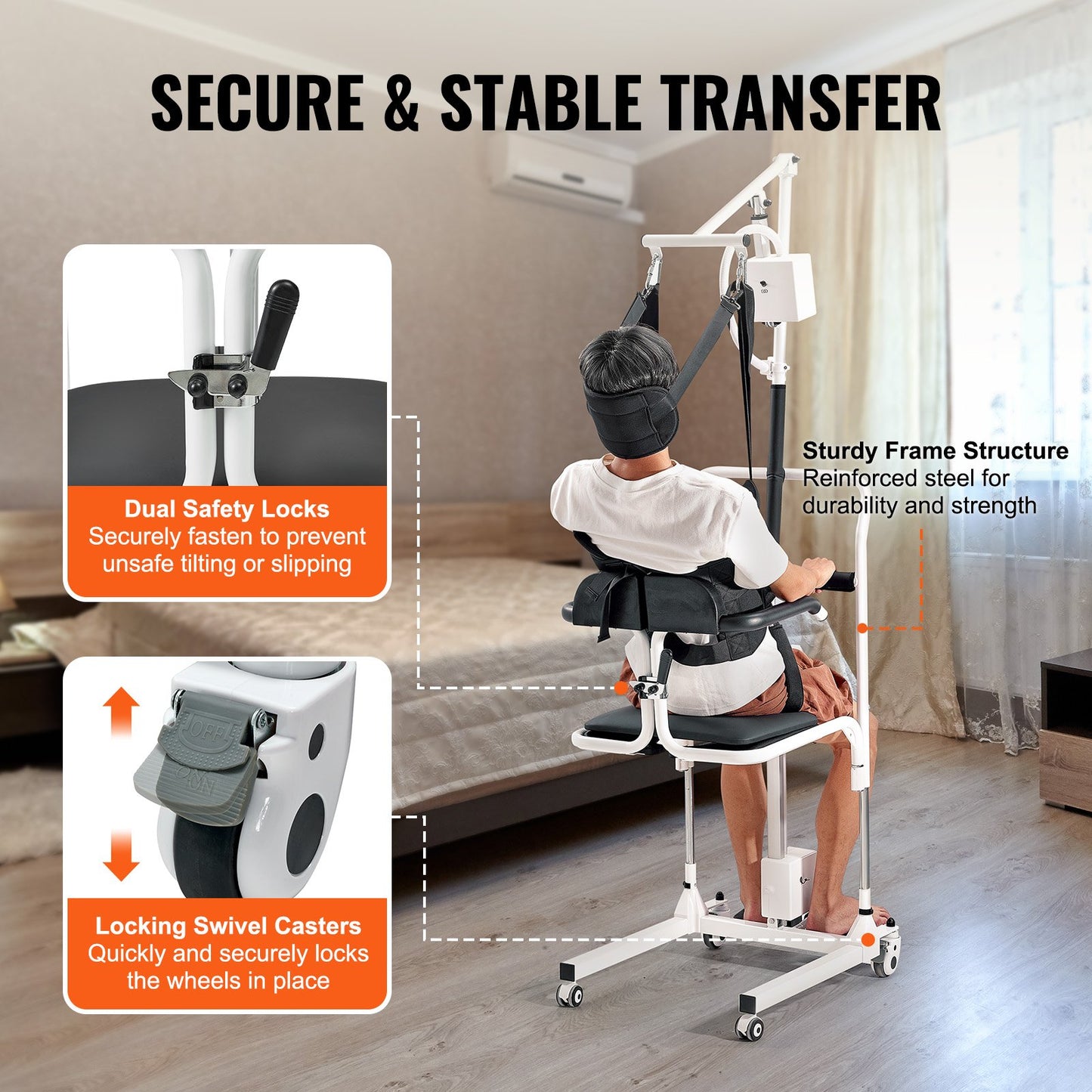 Electric Patient Lift Transfer Stol Ellift Rullstol med lyftsele