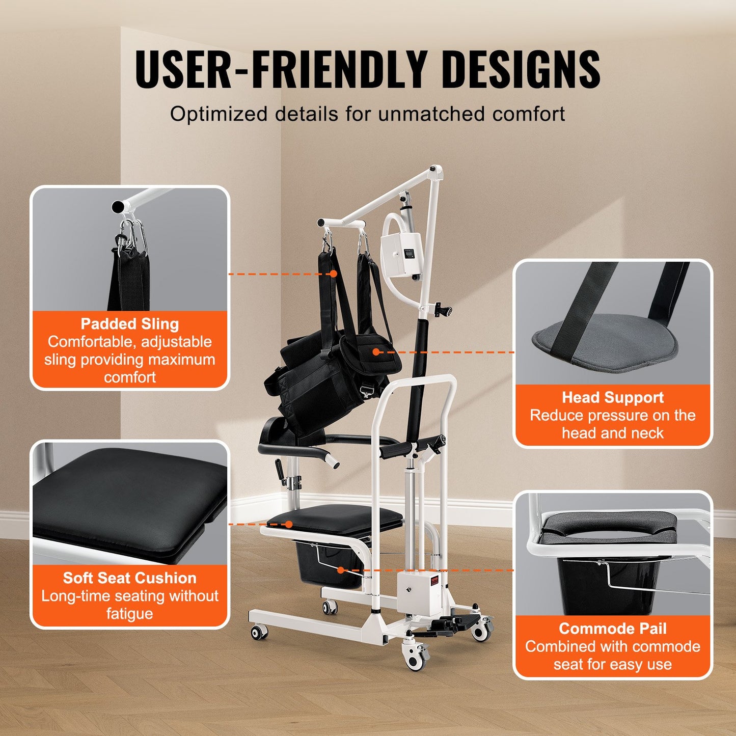 Electric Patient Lift Transfer Stol Ellift Rullstol med lyftsele