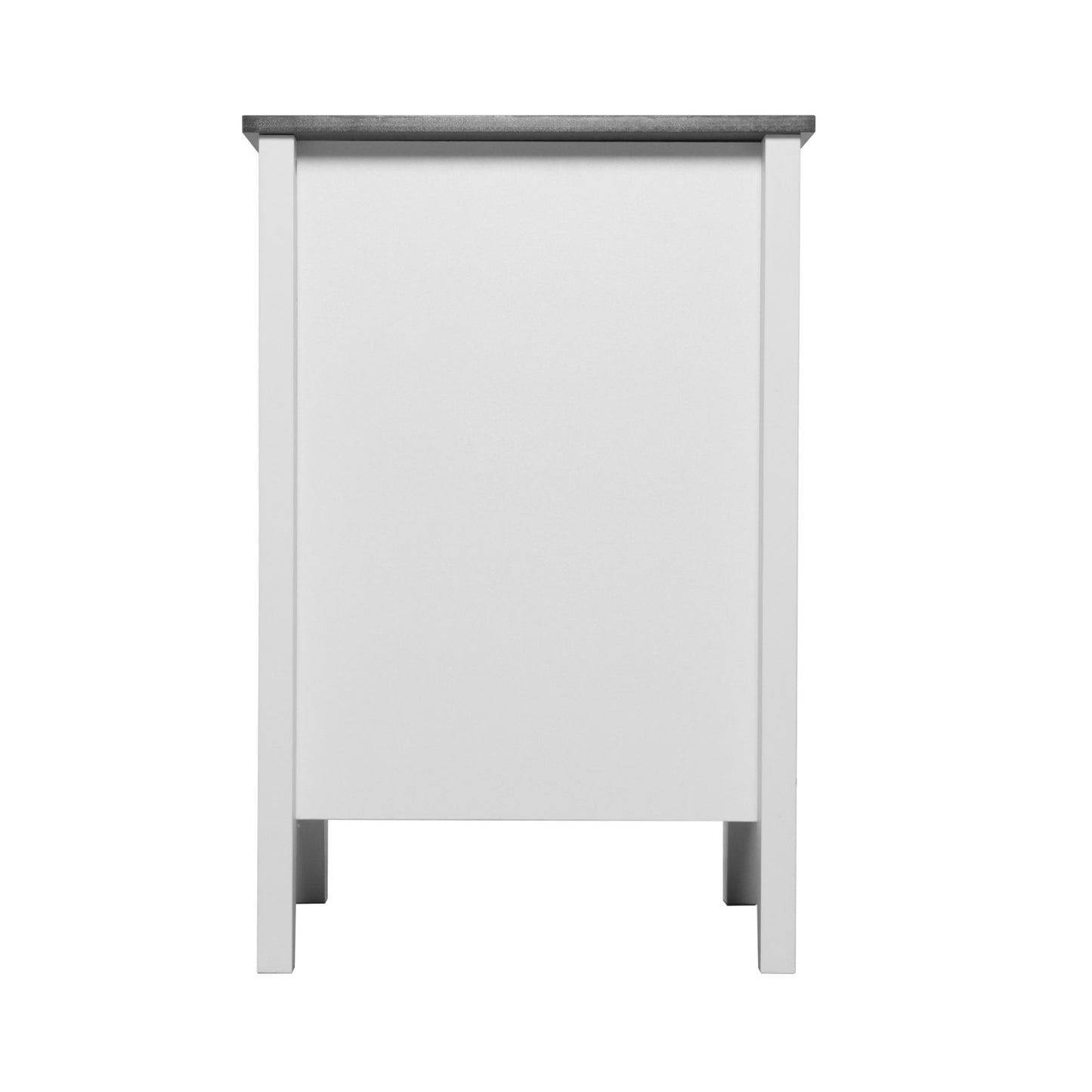 Farmhouse Slutbord Nattbord med USB-uttag LED-ljusset med 2 vita