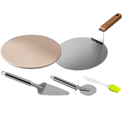 Pizza Oven Kit, Stainless Steel Grill Pizza Oven, Pizza Making Kit for Most 22" Charcoal Grills, Grill Pizza Oven Kit Including Pizza Chamber, 13" Round Pizza Stone, 10 x 11.8 Inch Pizza Peel