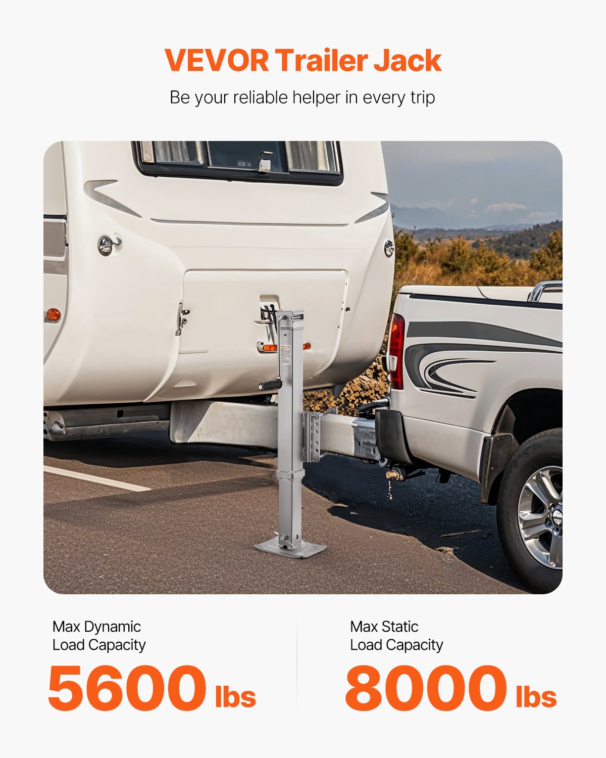 Anhängerheber, anschraubbarer Anhängerdeichselheber, 8000 lbs statische Belastung, 28,5" Federweg