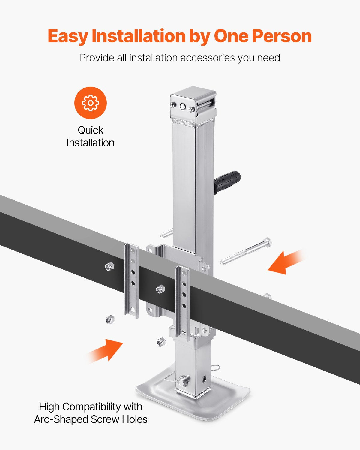 Anhängerheber, anschraubbarer Anhängerdeichselheber, 8000 lbs statische Belastung, 28,5" Federweg