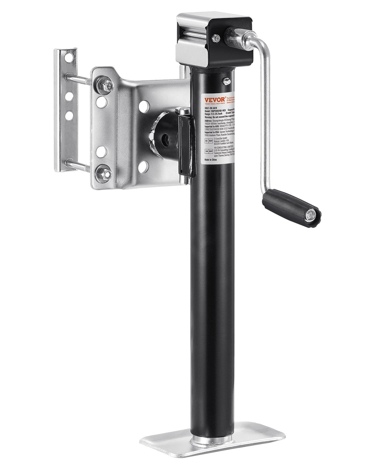 Trailer Jack Bolt-on Trailer Tongue Jack 5000 lbs Dynamic Load 14.3" Lift