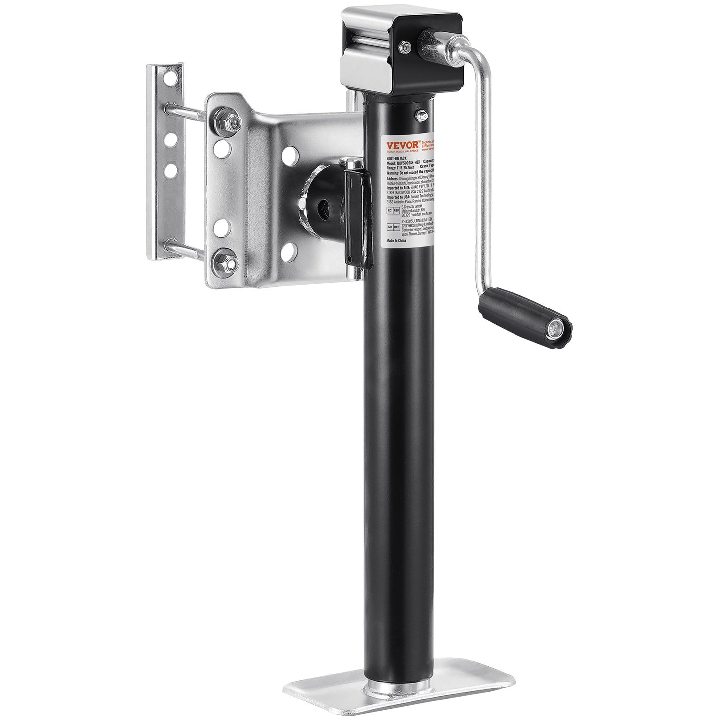 Trailer Jack Bolt-on Trailer Tongue Jack 5000 lbs Dynamic Load 14.3" Lift