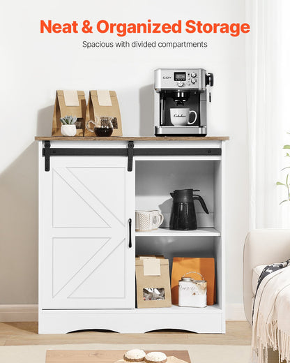 Kaffebarskåp 3-vånings soffbarbord med ladugårdsdörrar Brun Vit