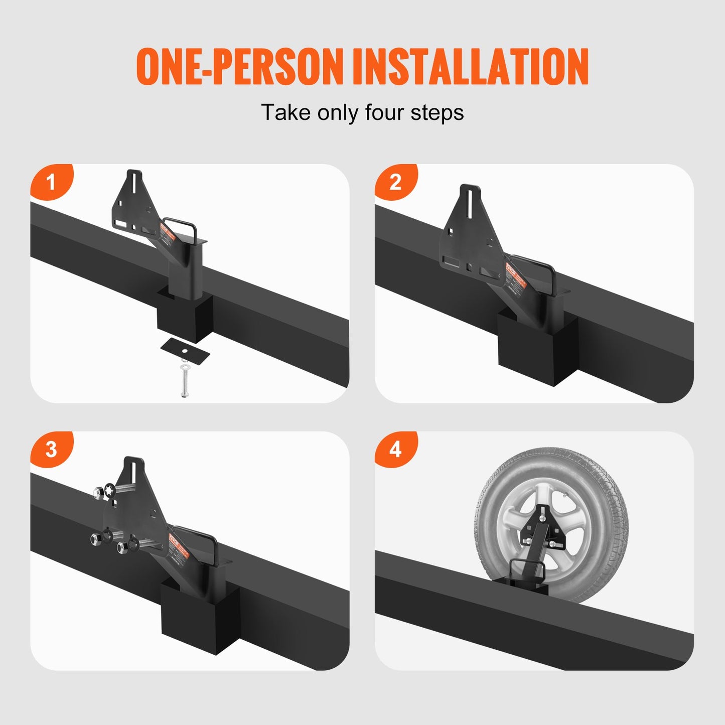 Reserveradhalter, Reserveradhalterung für Anhänger, 72,2 kg Tragkraft, Zubehör für Nutzanhänger, passend für die meisten Räder mit 4, 5, 6 und 8 Radlöchern mit 4", 4,25", 4,5", 4,75", 5", 5,5", 6", 6,5" Lochkreis