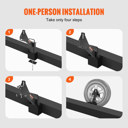 Reserveradhalter, Reserveradhalterung für Anhänger, 72,2 kg Tragkraft, Zubehör für Nutzanhänger, passend für die meisten Räder mit 4, 5, 6 und 8 Radlöchern mit 4", 4,25", 4,5", 4,75", 5", 5,5", 6", 6,5" Lochkreis