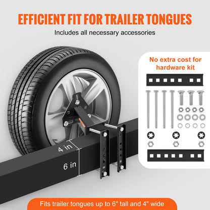 Spare Tire Holder, Trailer Spare Tire Mount, 160 lbs Capacity, Utility Trailer Accessory Fits Most 4 &amp; 5 &amp; 6 &amp; 8 Lug Wheels on 4", 4.25", 4.5", 4.75", 5", 5.5", 6", 6.5" Bolt Pattern