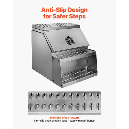 Verktygslåda för lastbilar, 610 x 695 x 645 mm Kraftig verktygslåda i aluminium, sidomonterad, vattentät sidoförvaring, sadellåda med T-handtag och nycklar för lastbilar, släpvagnar med plattbädd |  EU