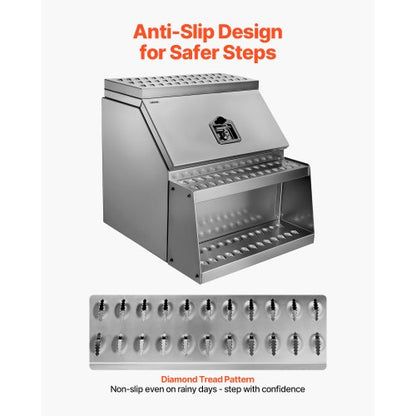 Verktygslåda för lastbilar, 610 x 695 x 645 mm Kraftig verktygslåda i aluminium, sidomonterad, vattentät sidoförvaring, sadellåda med T-handtag och nycklar för lastbilar, släpvagnar med plattbädd |  EU