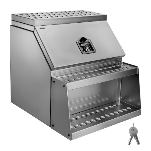 Verktygslåda för lastbilar, 610 x 695 x 645 mm Kraftig verktygslåda i aluminium, sidomonterad, vattentät sidoförvaring, sadellåda med T-handtag och nycklar för lastbilar, släpvagnar med plattbädd |  EU