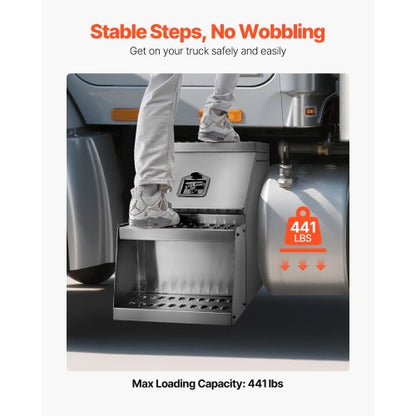 Verktygslåda för lastbilar, 457 x 695 x 645 mm Kraftig verktygslåda i aluminium, sidomonterad, vattentät sidoförvaring, sadellåda med T-handtagslås och nycklar för lastbilar, släpvagnar med plattbädd |  EU