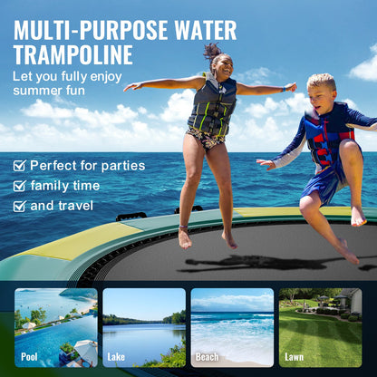 12ft Inflatable Water Trampoline Swimming Platform Bouncer for Pool Lake Toy