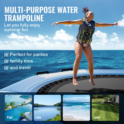 10ft Inflatable Water Trampoline Swimming Platform Bouncer for Pool Lake Toy