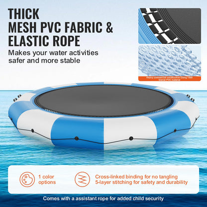 15ft Inflatable Water Trampoline Swimming Platform Bouncer for Pool Lake Toy