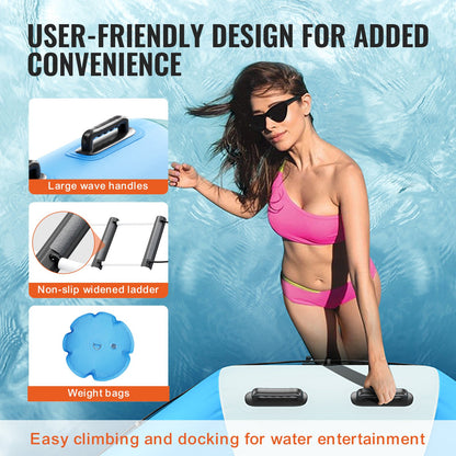 15ft Inflatable Water Trampoline Swimming Platform Bouncer for Pool Lake Toy