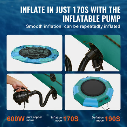 10ft uppblåsbar vattenstudsmatta simplattform studs för Pool Lake Toy