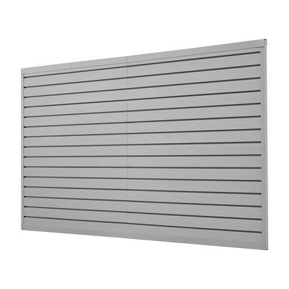 8 x 4 ft Lamellväggpanel PVC Grå Garage Lamellvägg med tillbehör