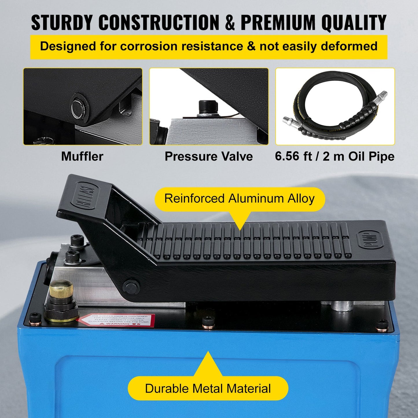 Air Hydraul Pump Power Pack Enhet 10 000 PSI 103 In 3Cap Heavy Duty All Metal Construction Lufthydraulisk fotpump