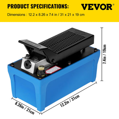 Air Hydraul Pump Power Pack Enhet 10 000 PSI 103 In 3Cap Heavy Duty All Metal Construction Lufthydraulisk fotpump