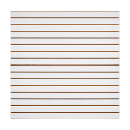 4 x 4 ft Lamellväggpanel MDF Vit Garage Lamellvägg med Modulär Design