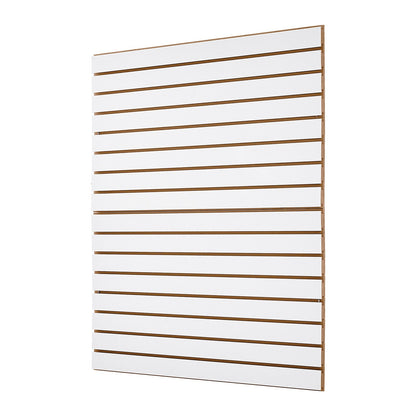 4 x 4 ft Lamellväggpanel MDF Vit Garage Lamellvägg med Modulär Design