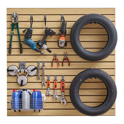 4 x 4 ft SlatWall Paneling MDF Natural Garage Slatwall with modular design