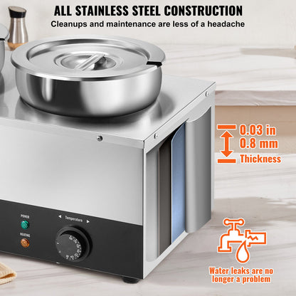 Commercial Soup Warmer Soup Station med 3*7,4Qt Pot Soup Vattenkokare