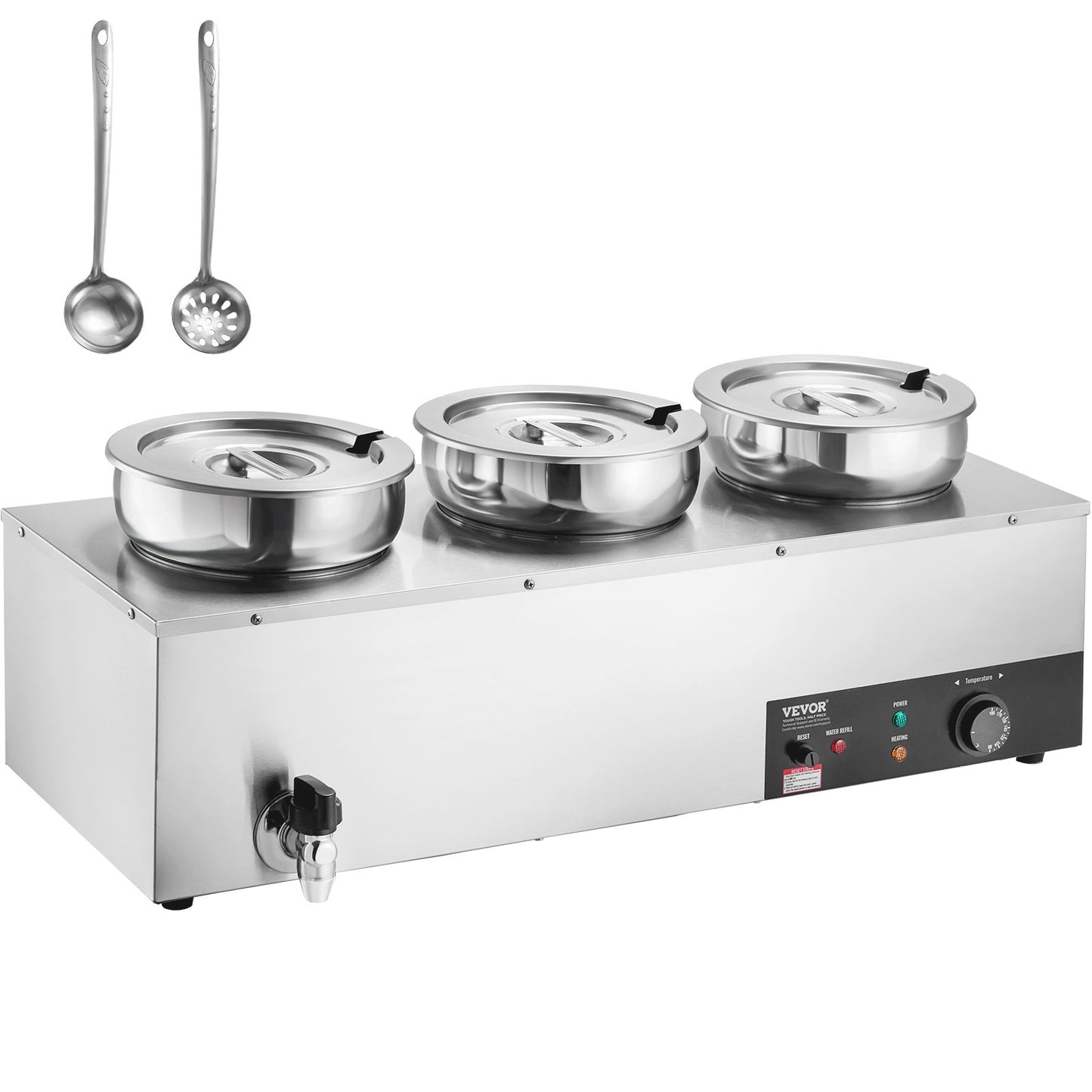 Commercial Soup Warmer Soup Station med 3*7,4Qt Pot Soup Vattenkokare