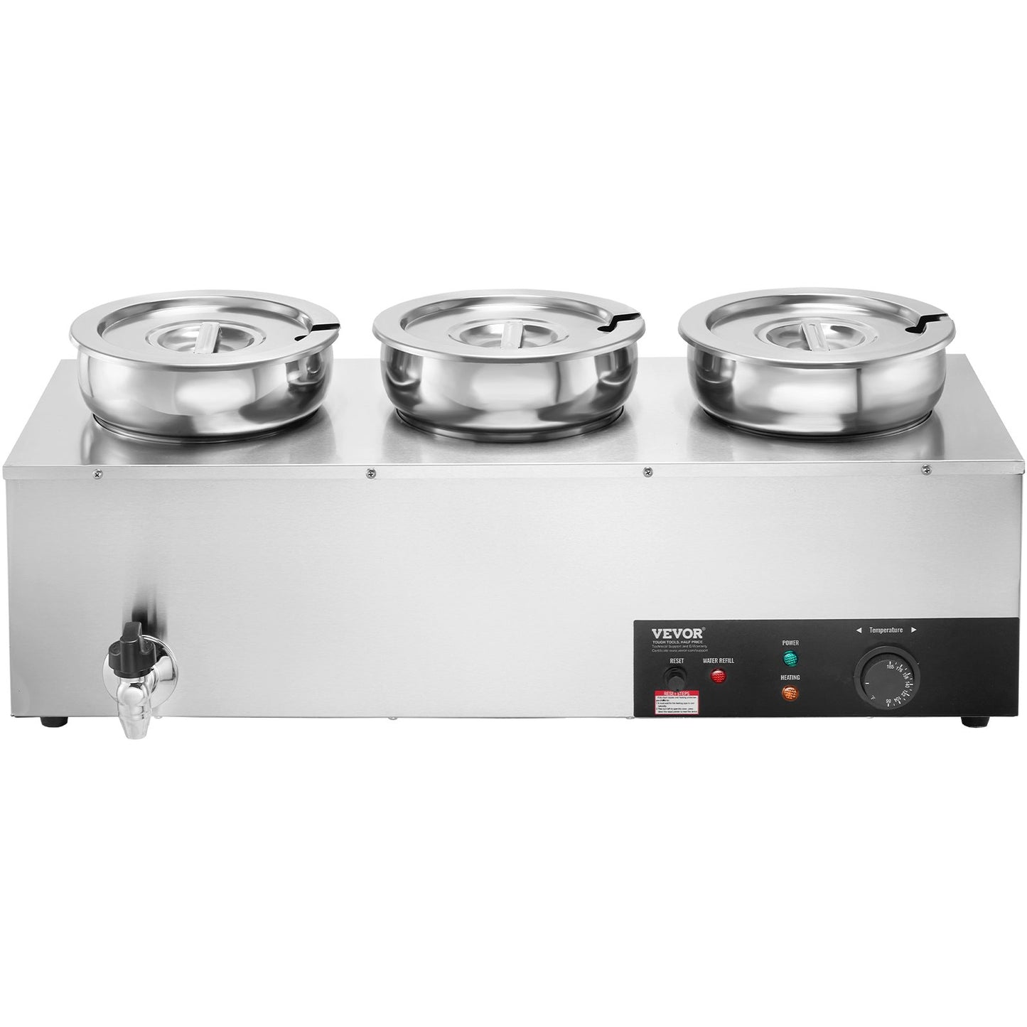 Commercial Soup Warmer Soup Station med 3*7,4Qt Pot Soup Vattenkokare