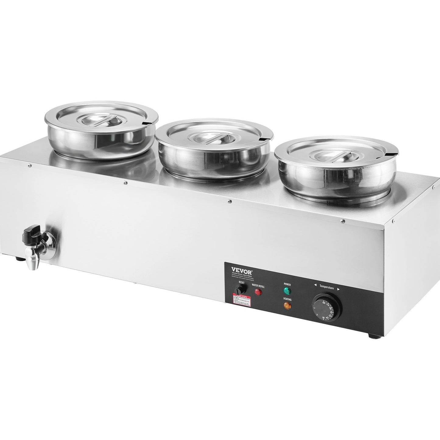 Commercial Soup Warmer Soup Station med 3*7,4Qt Pot Soup Vattenkokare