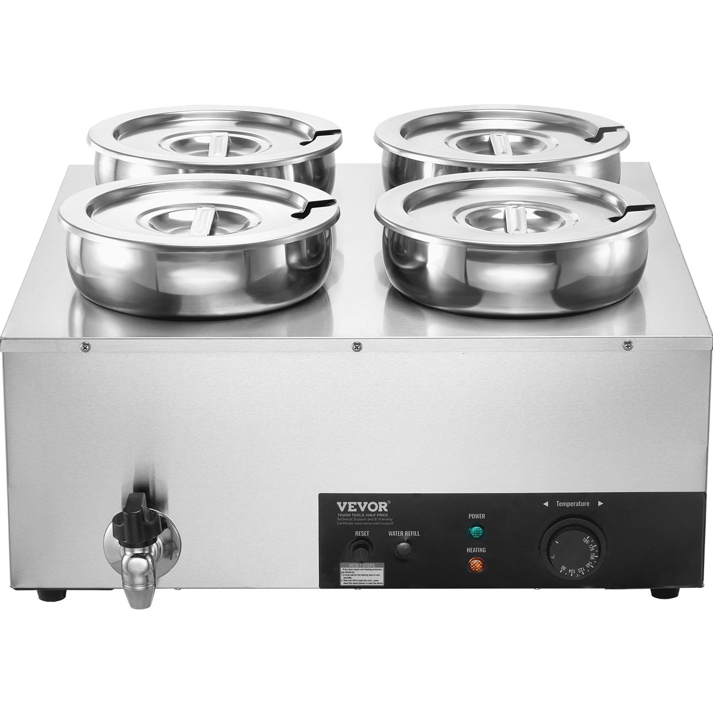 Commercial Soup Warmer Soup Station med 4*7,4Qt Pot Soup Vattenkokare