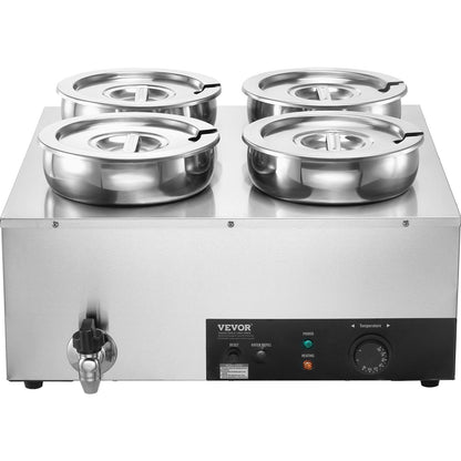 Commercial Soup Warmer Soup Station med 4*7,4Qt Pot Soup Vattenkokare