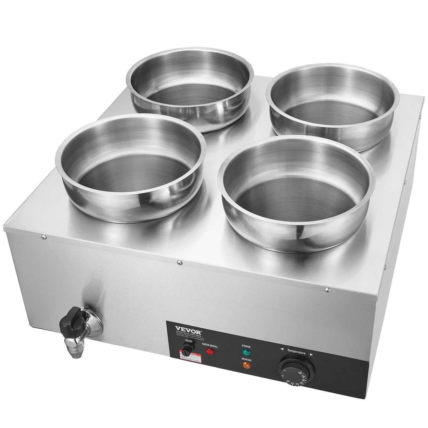Commercial Soup Warmer Soup Station med 4*7,4Qt Pot Soup Vattenkokare
