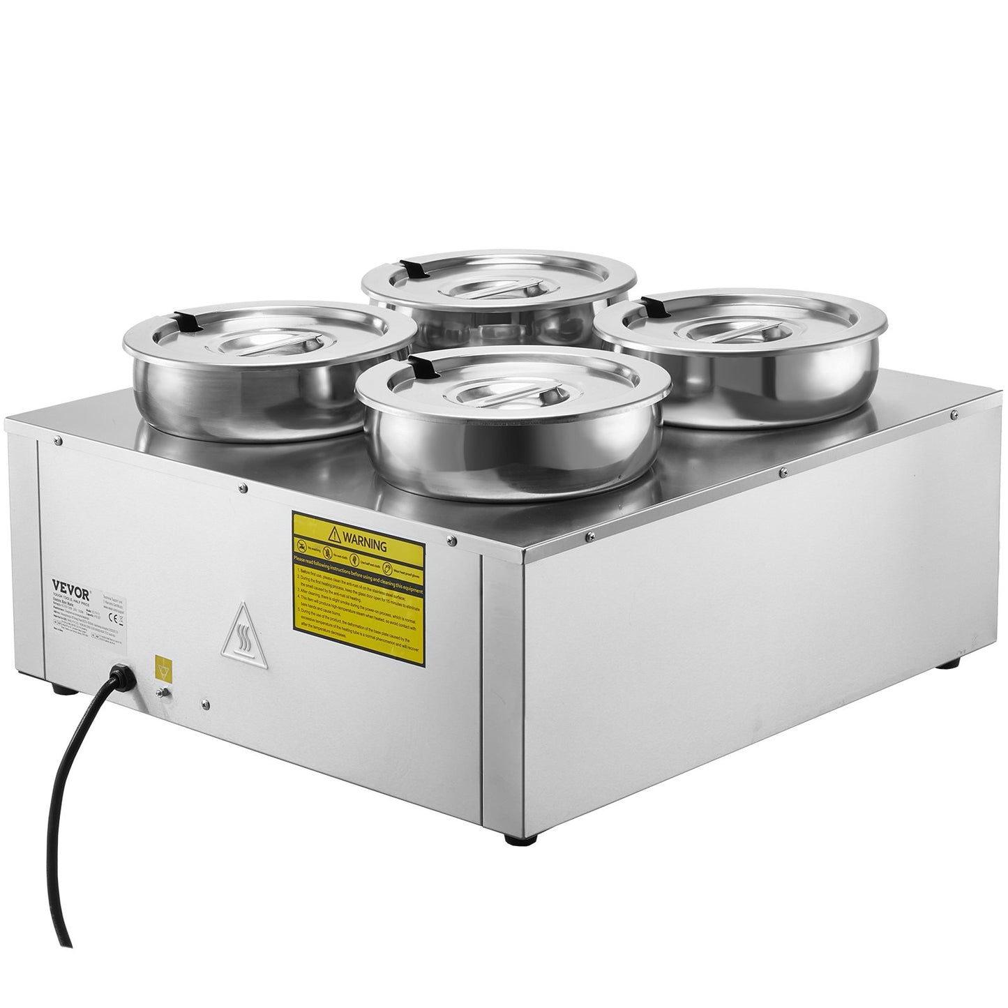 Commercial Soup Warmer Soup Station med 4*7,4Qt Pot Soup Vattenkokare