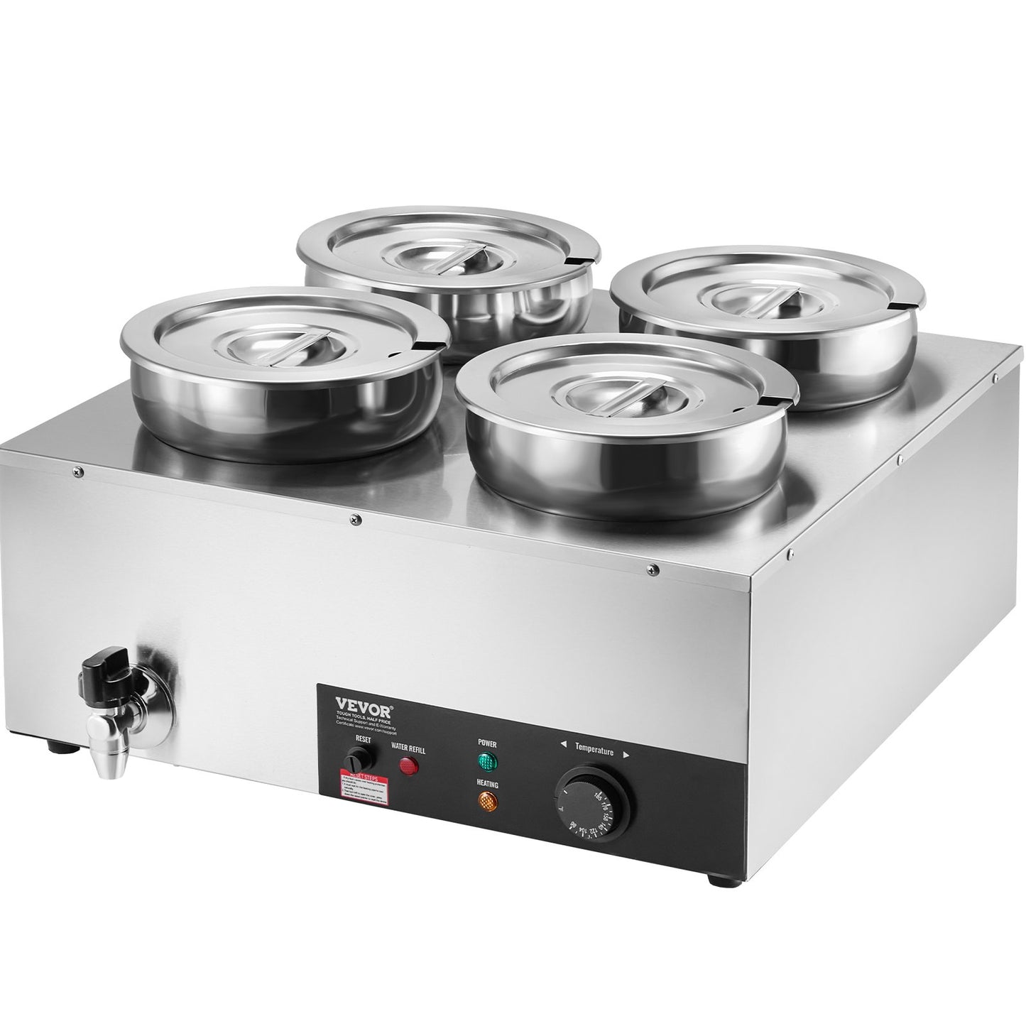 Commercial Soup Warmer Soup Station med 4*7,4Qt Pot Soup Vattenkokare