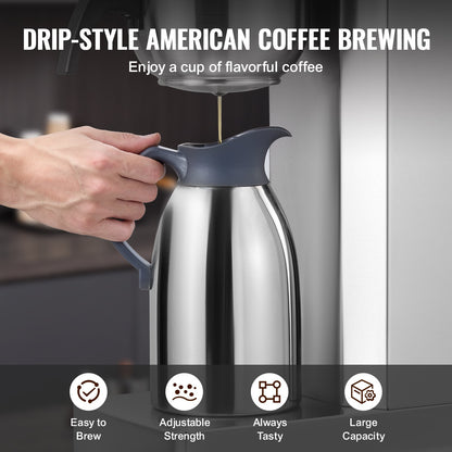 12 Cup Commercial Drip Coffee Maker with Thermal Carafe Restaurant Office