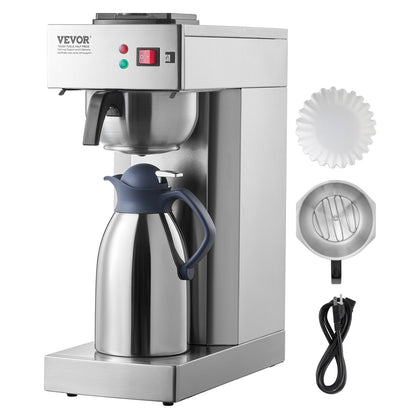 12 Cup Commercial Drip Coffee Maker with Thermal Carafe Restaurant Office