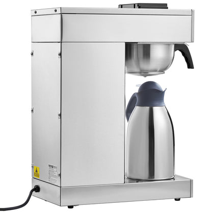 12 Cup Commercial Drip Coffee Maker with Thermal Carafe Restaurant Office