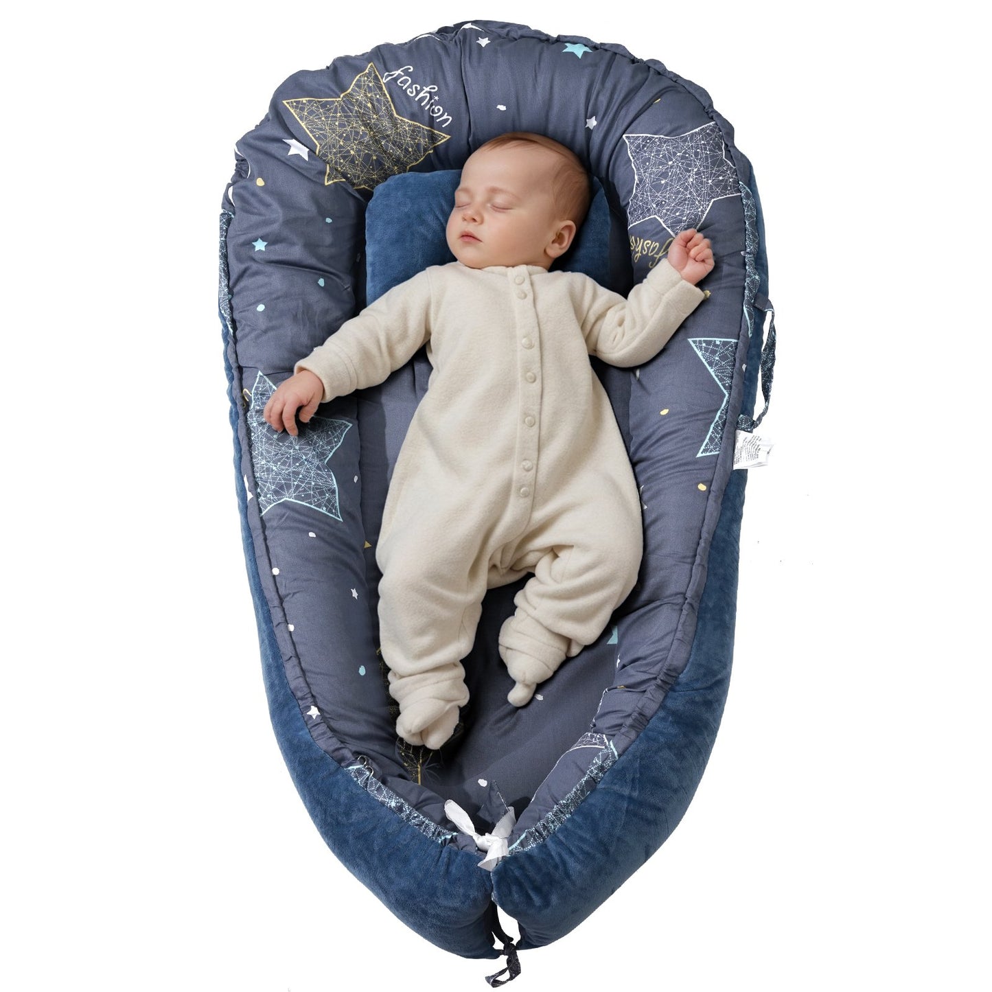 Baby Bed Chair 100% Cotton Soft Newborn Nest Sleeper with Headrest
