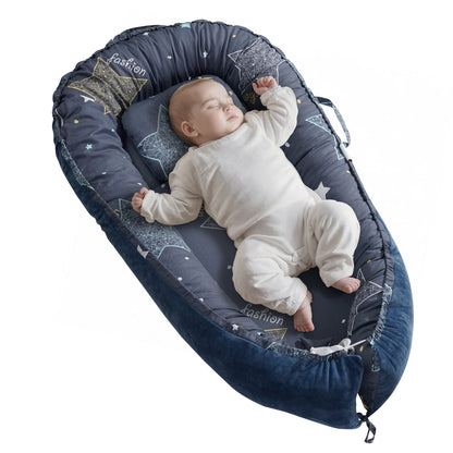 Baby Bed Chair 100% Cotton Soft Newborn Nest Sleeper with Headrest