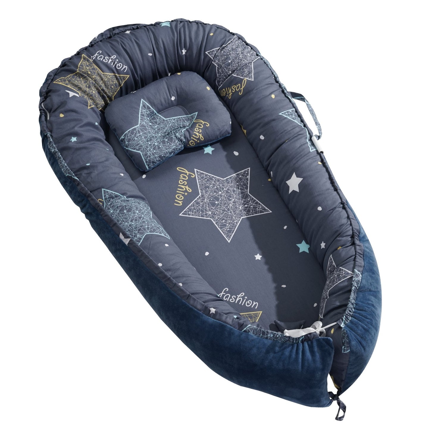 Baby Bed Chair 100% Cotton Soft Newborn Nest Sleeper with Headrest