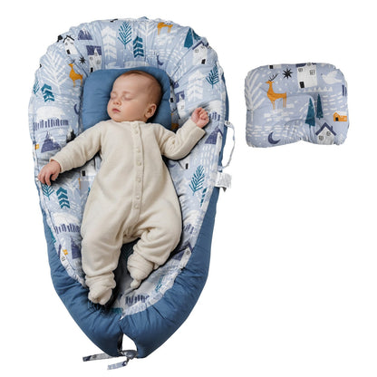 Baby Lounger 100% Cotton Newborn Nest Sleeper with Headrest and 2 Covers