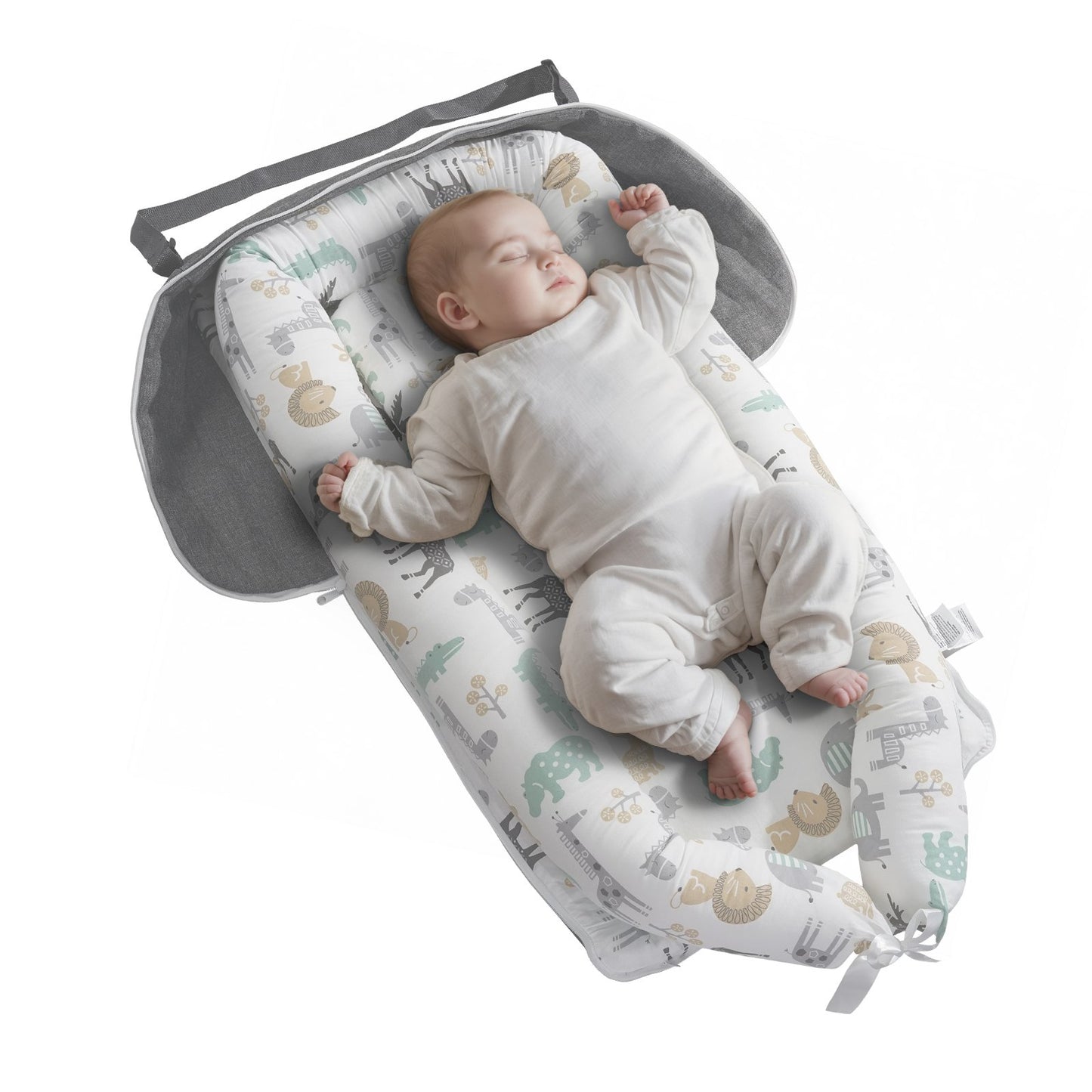Baby Lounger Baby Nest Sleeper for Newborn 100% Cotton with Headrest