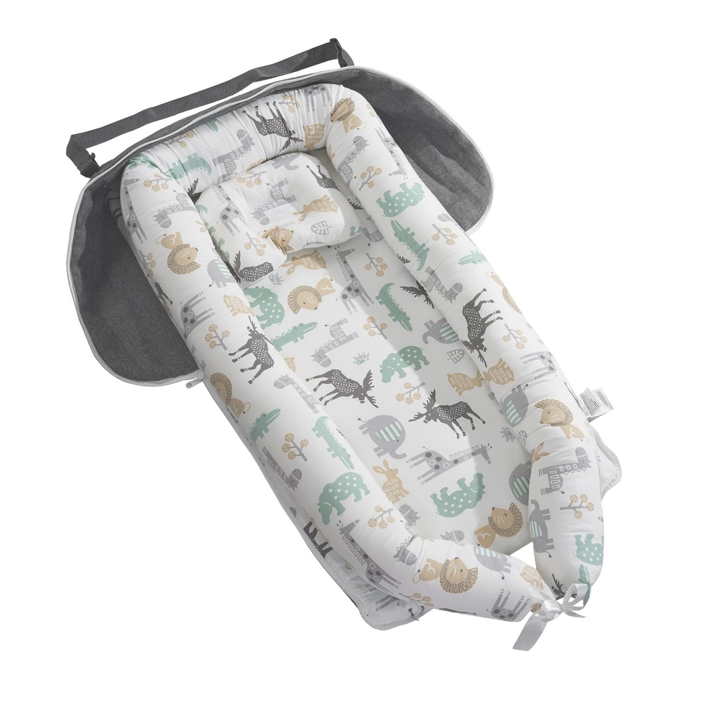 Baby Lounger Baby Nest Sleeper for Newborn 100% Cotton with Headrest